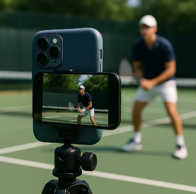 SmartSwing AI tennis analysis capture in action