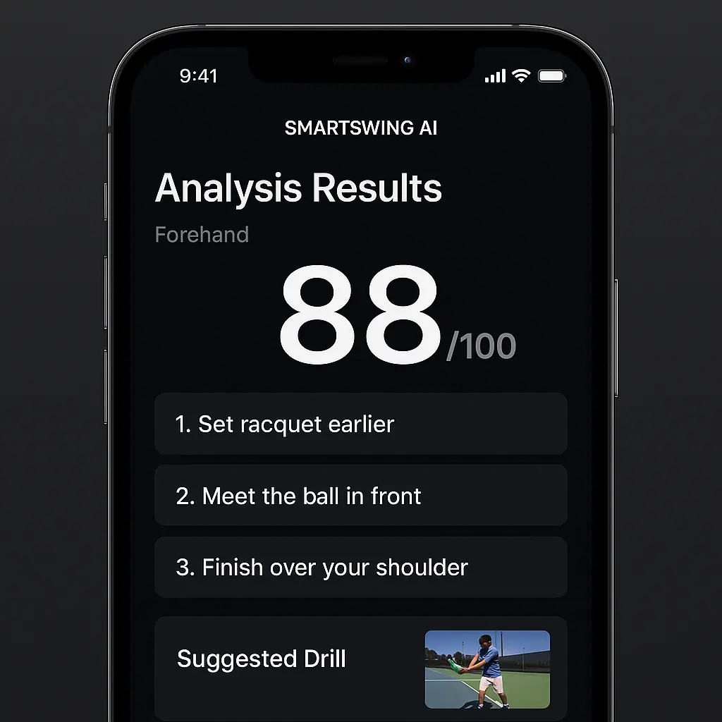 SmartSwing AI analysis results — score 88/100